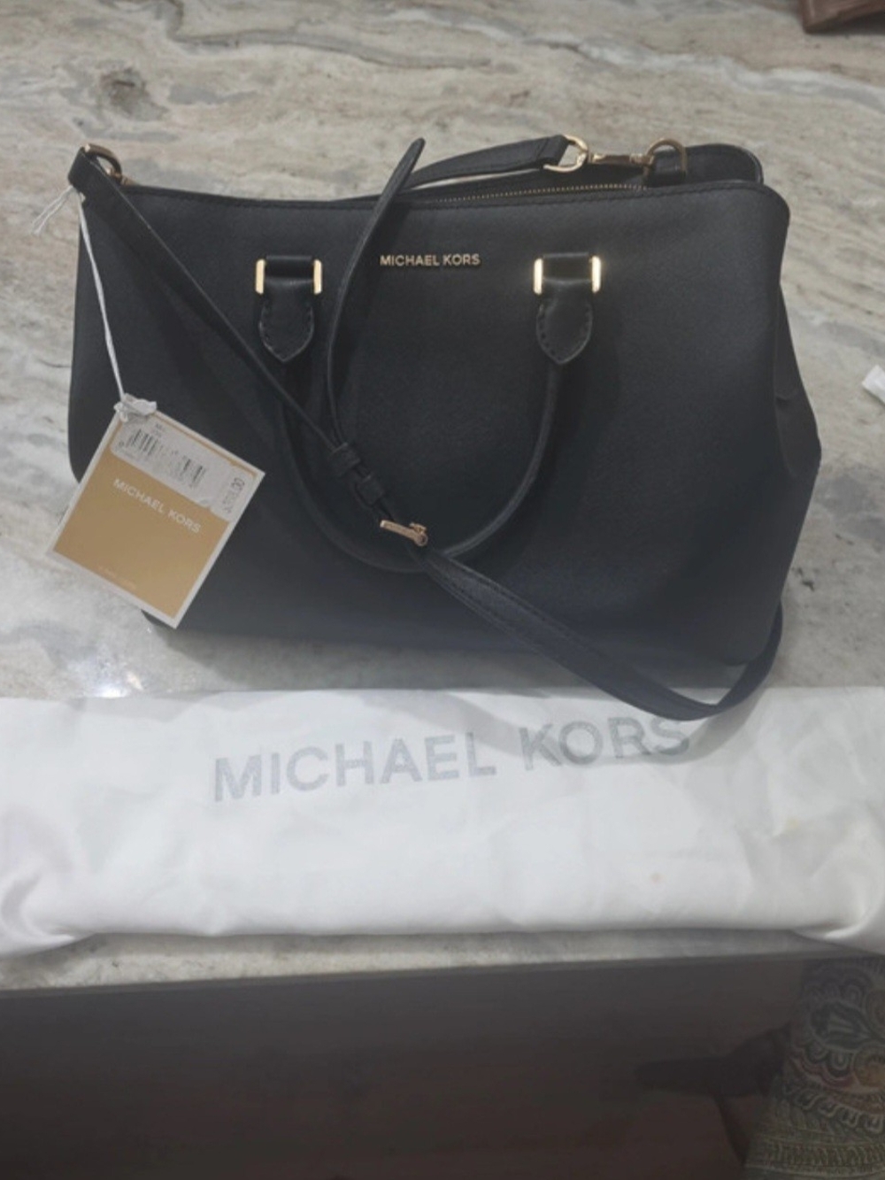 Michael Kors Black Saffiano Leather Satchel